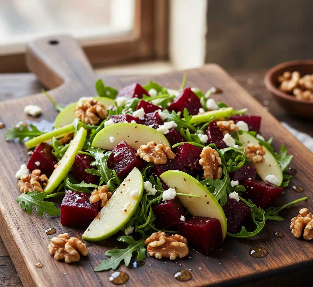 De Perfecte Balans: Bietensalade met Appel en Walnoten, een Seizoensfavoriet
