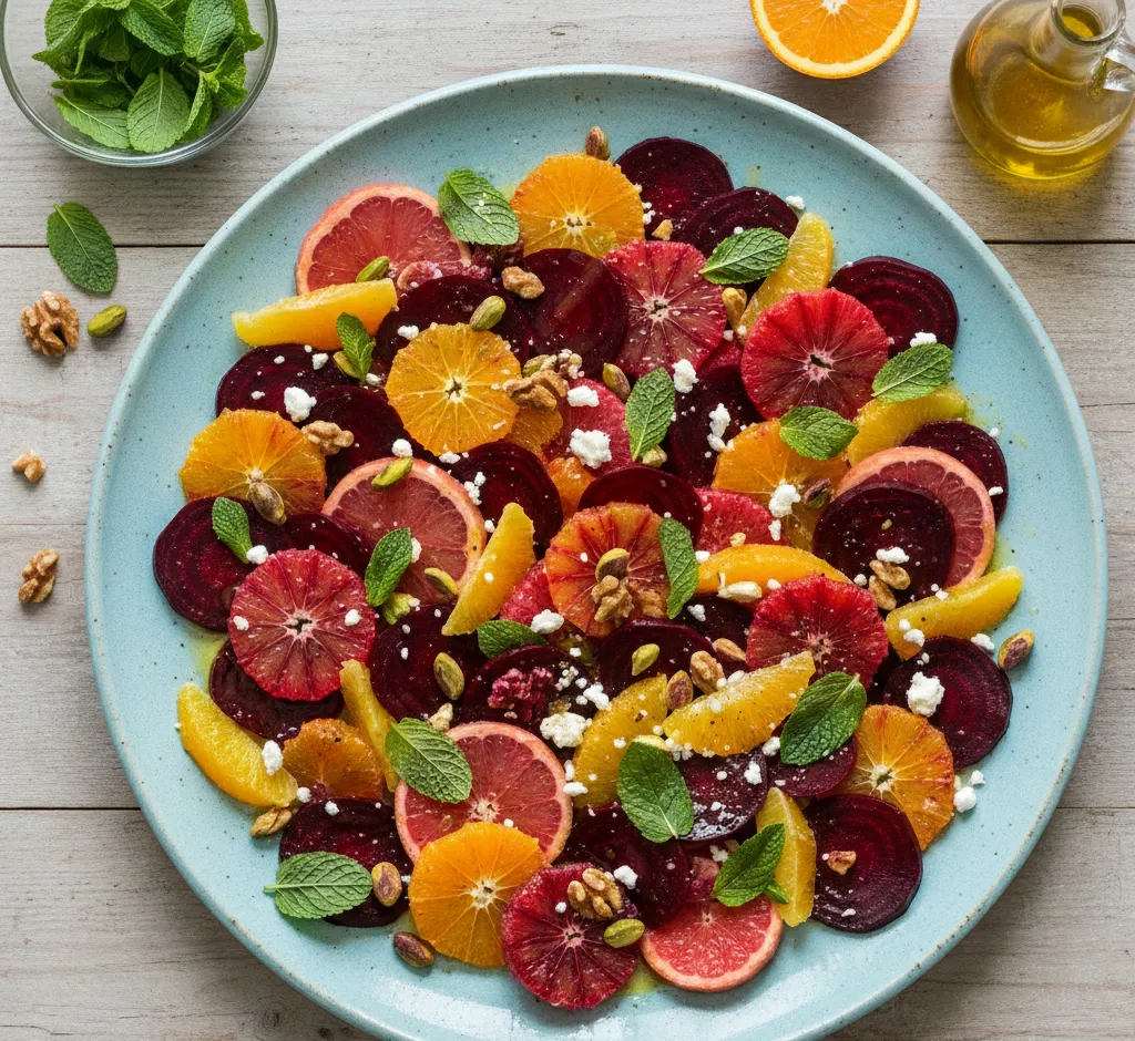 Frisse bietensalade met sinaasappel en munt: kleurrijk, gezond en snel klaar