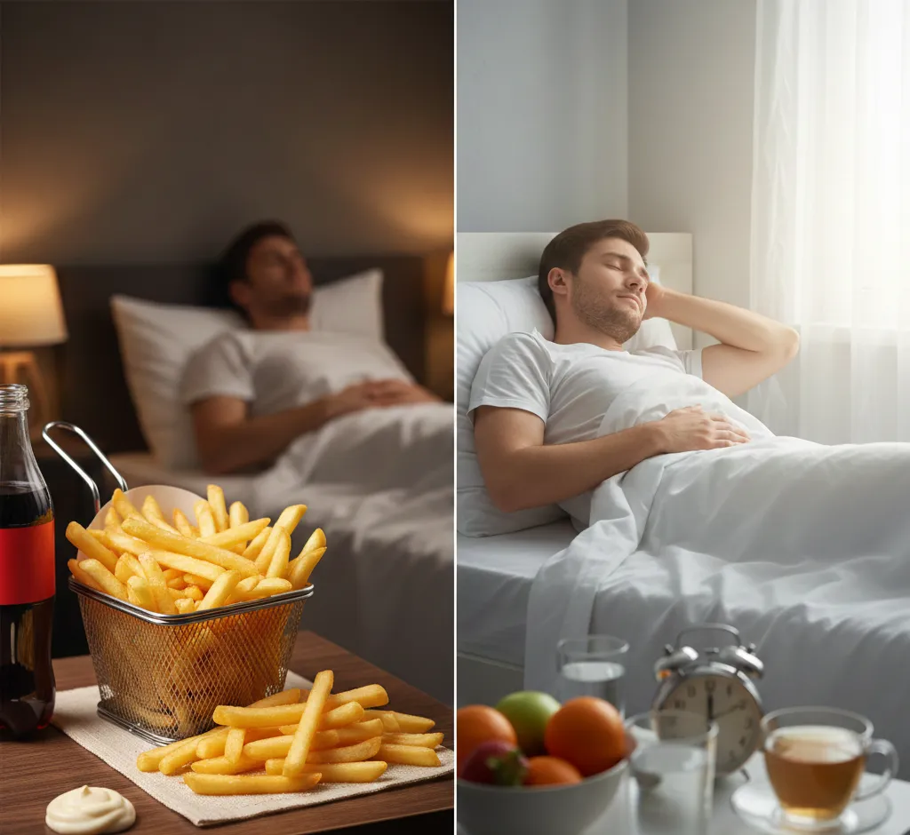 Waarom je beter geen friet eet vlak voor het slapengaan